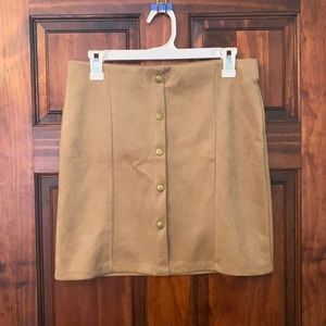 Velvet Tan button Down Skirt